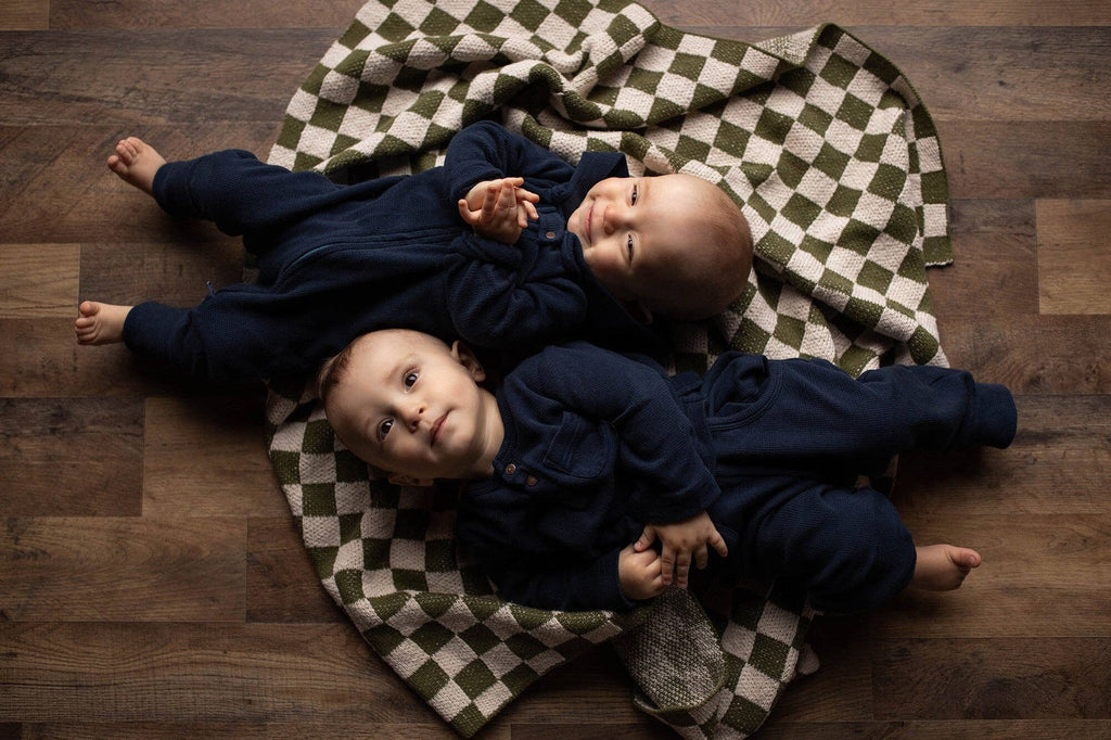 Midnight | Organic Thermal Henley & Jogger Set: 6-9m