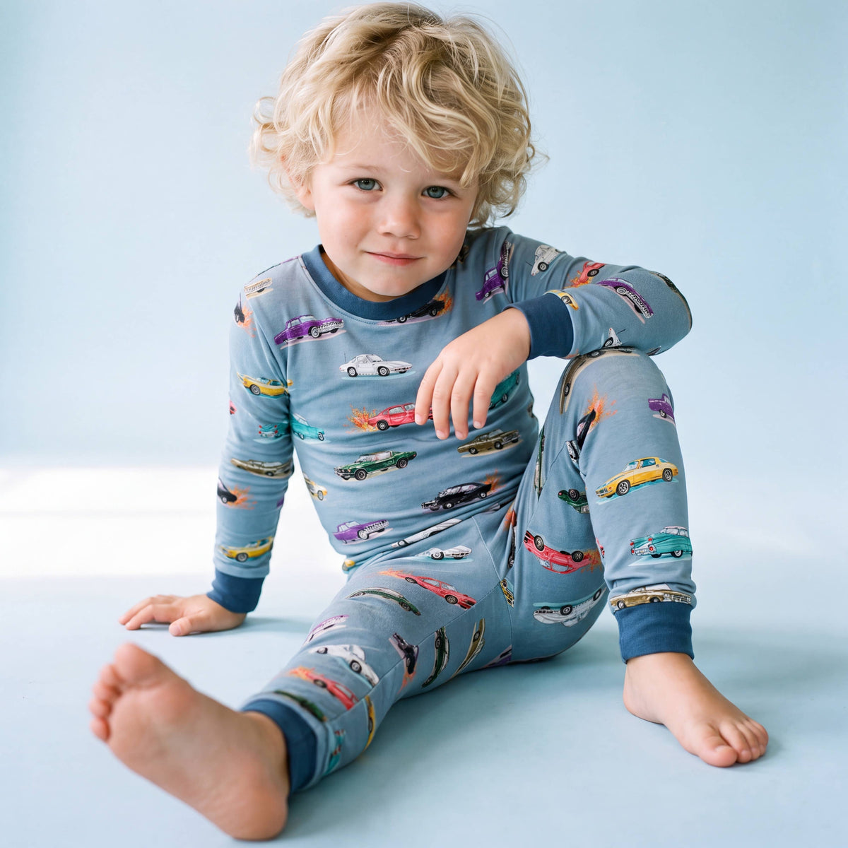 Bamboo Long Sleeve Pajama Set Vintage Cars: XXS(6-12M)