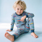 Bamboo Long Sleeve Pajama Set Vintage Cars: L(4-5T)
