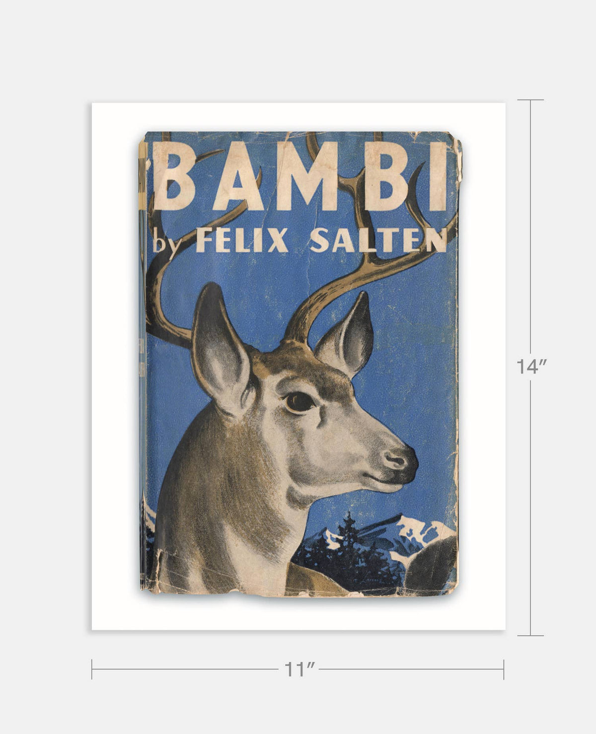 Bambi by Felix Salten Book Cover Print: Maple Frame / 11×14"