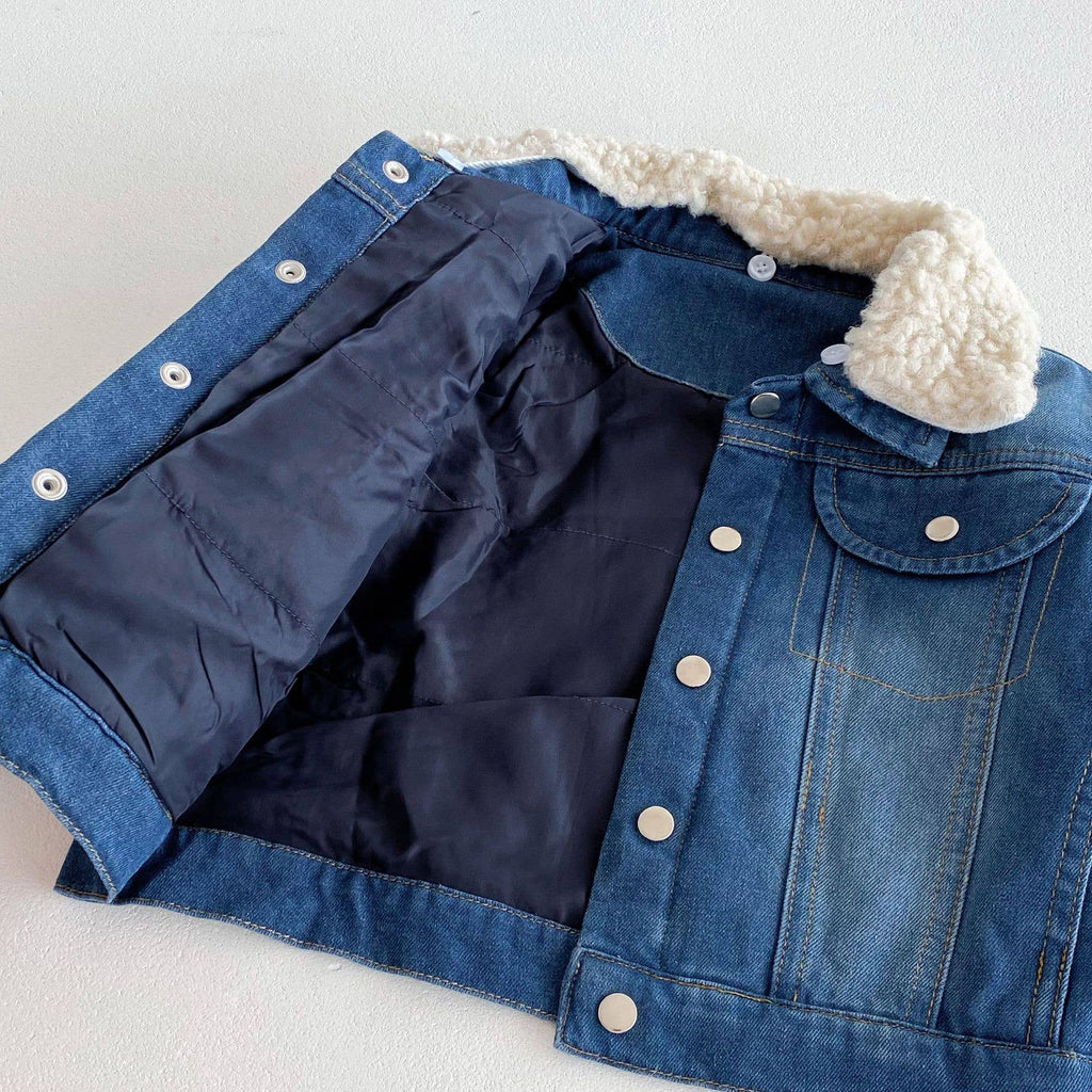 Baby Denim Jacket with Sherpa Collar: 6