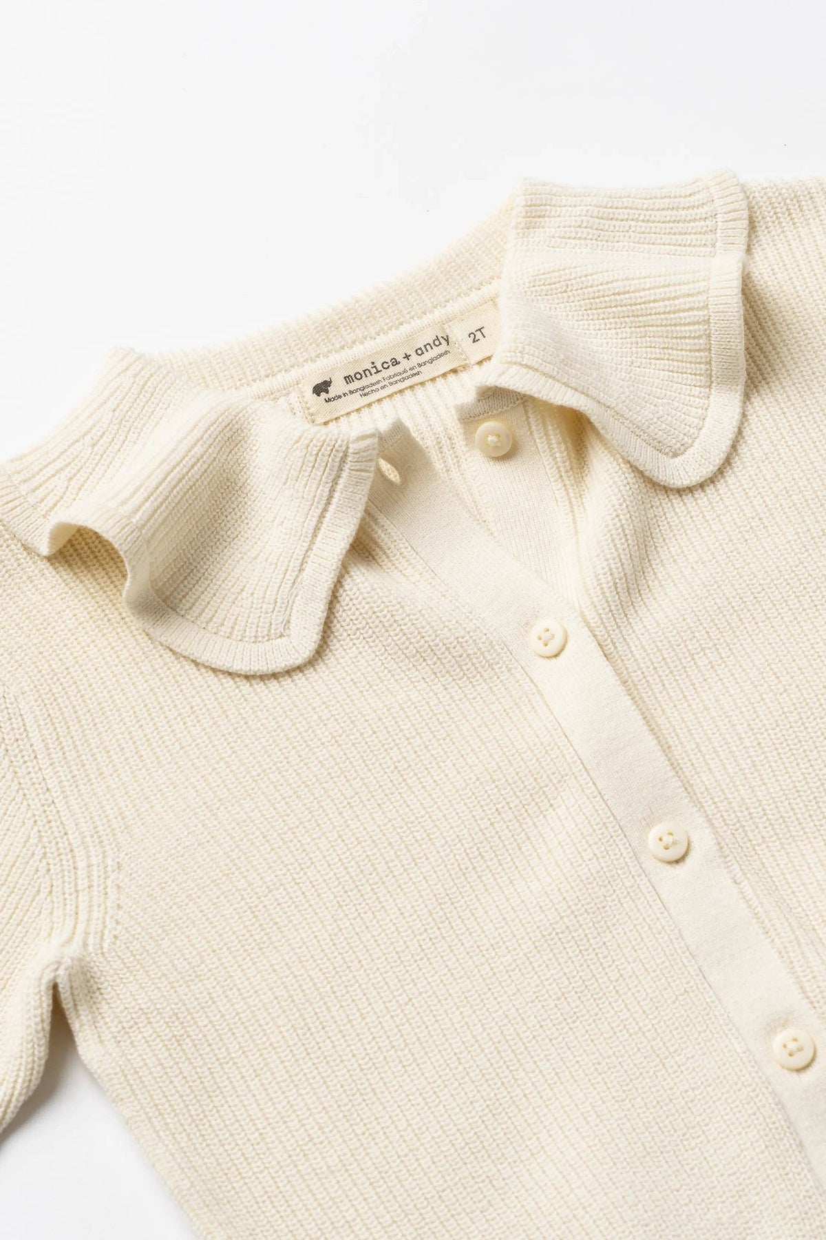 Kids Ruffle Collar Cardigan_Cream: Girl / Cream / 12-18m