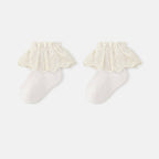 MyKids-USA® Baby Kids Girls Breathable Lace Trim Vintage Socks: Beige / S (0-1Y)