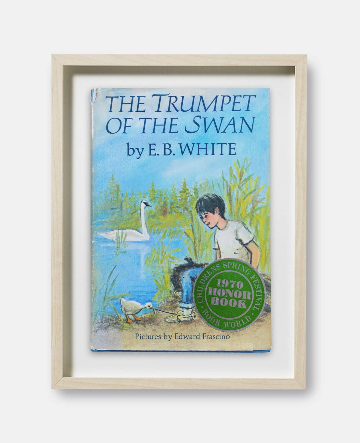 The Trumpet of The Swan by E.B. White Book Cover Print: Maple Frame / 11×14"