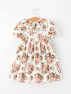 Fall Garden Girls Dress Smocked Petal Collar Bow: 5