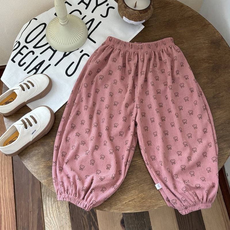 Baby & Kids Printed Casual Pants: Black Polka Dot / 4-5T