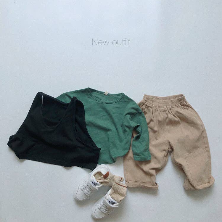 Kids Denim Trousers Casual Retro Wide-Leg Pants: Denim Blue / 12-18M
