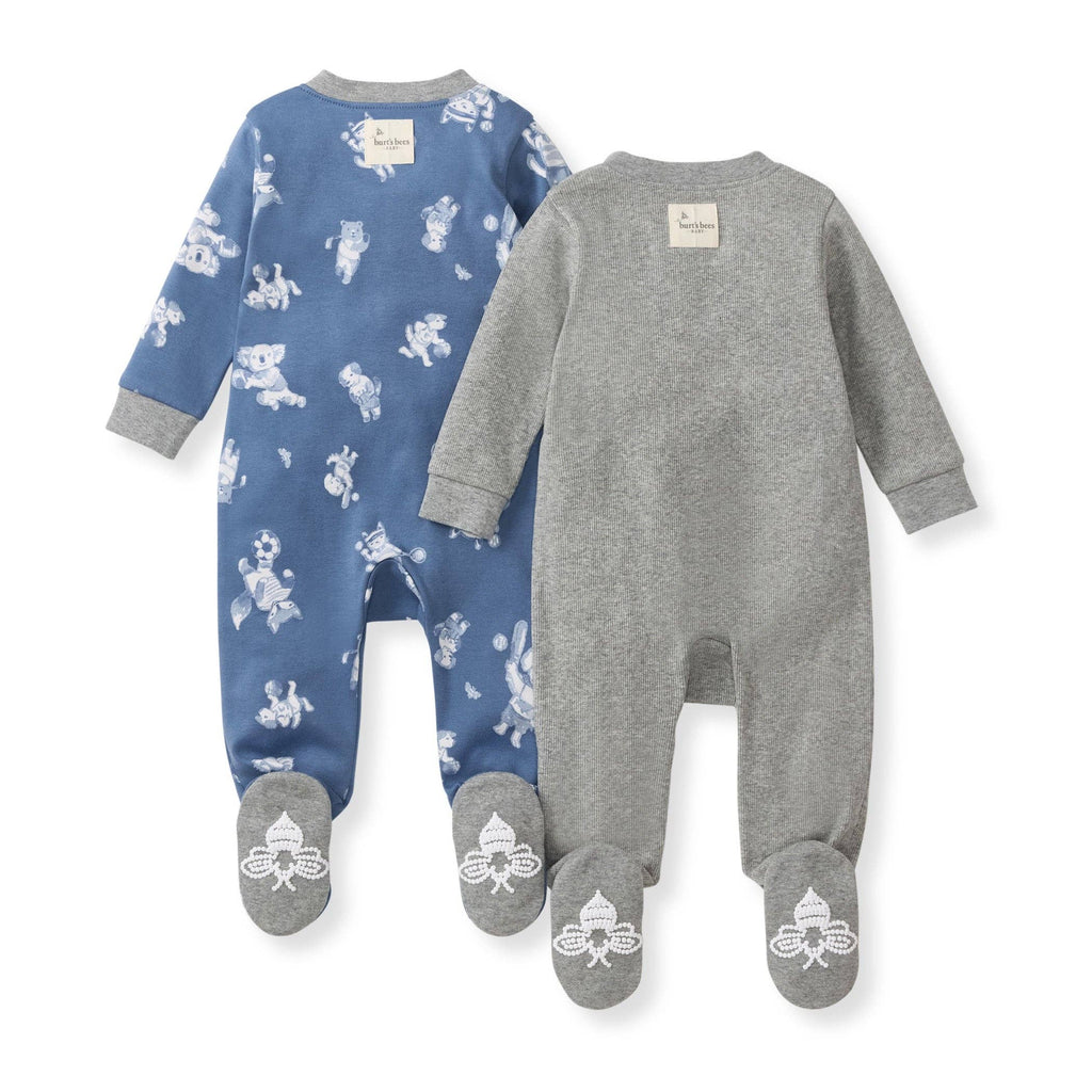 Play Ball Organic Cotton Sleep & Play: 3-6M GREY