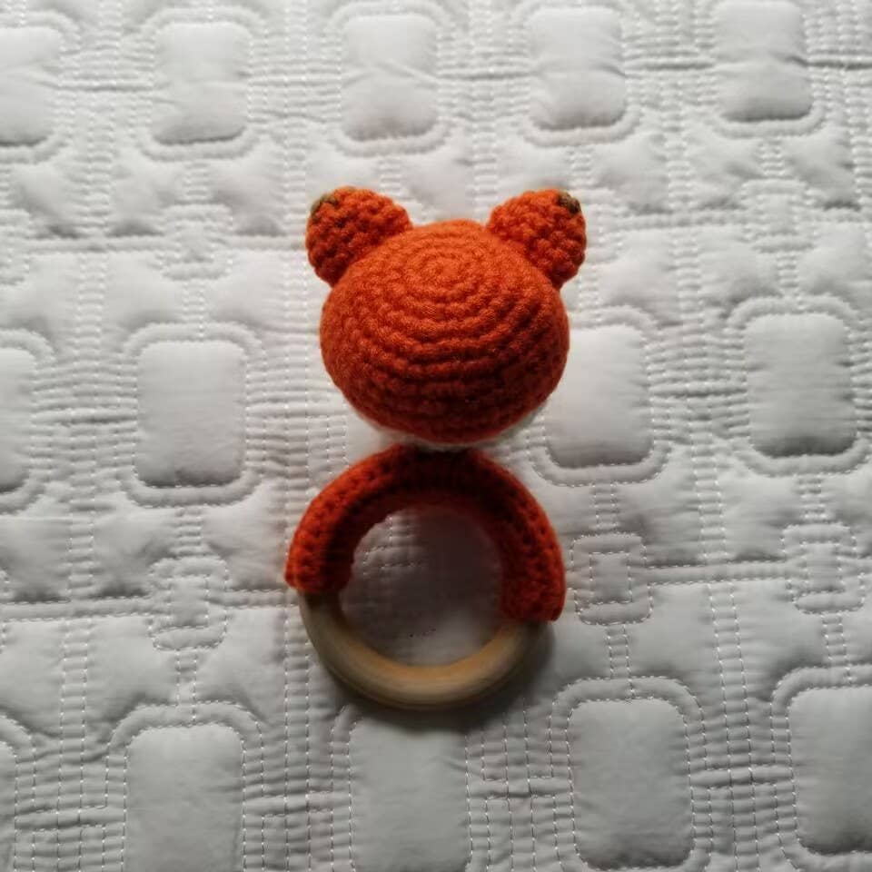 Red Fox Hand Crochet Rattle