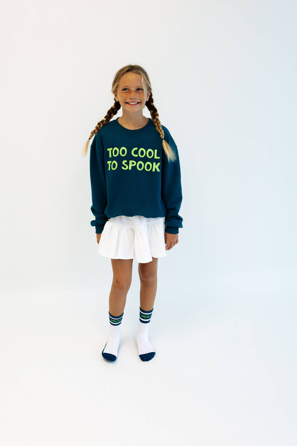 TOO COOL TO SPOOK | oversized drop shoulder | KIDS: DARK BLUE / 1-2 PULLOVER
