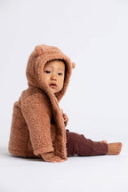 Baby Sherpa Teddy Cardigan_Caramel Brown: Unisex / Caramel Brown / 9-12m
