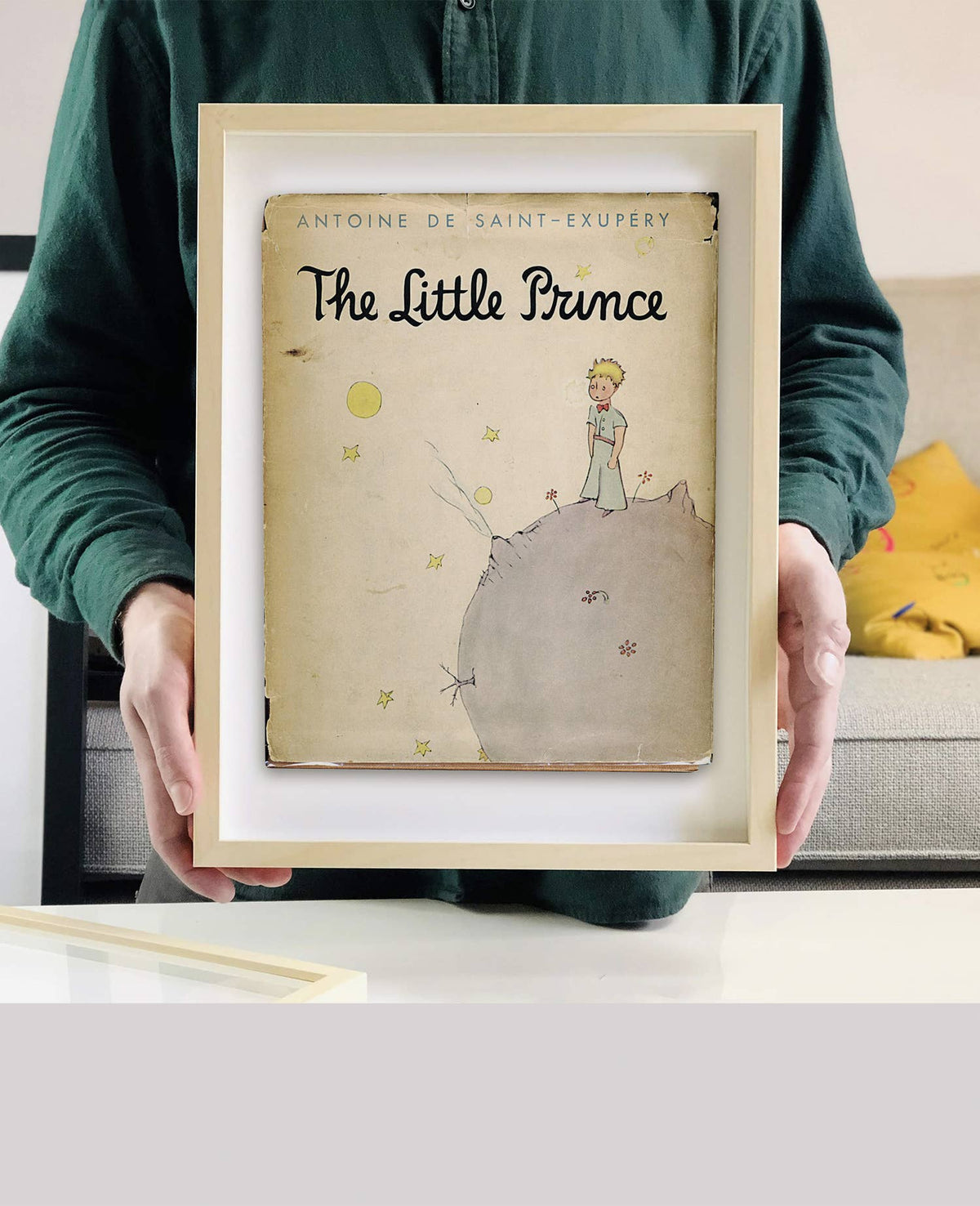 The Little Prince by Antoine DE Saint Book Cover Print: Maple Frame / 11×14"