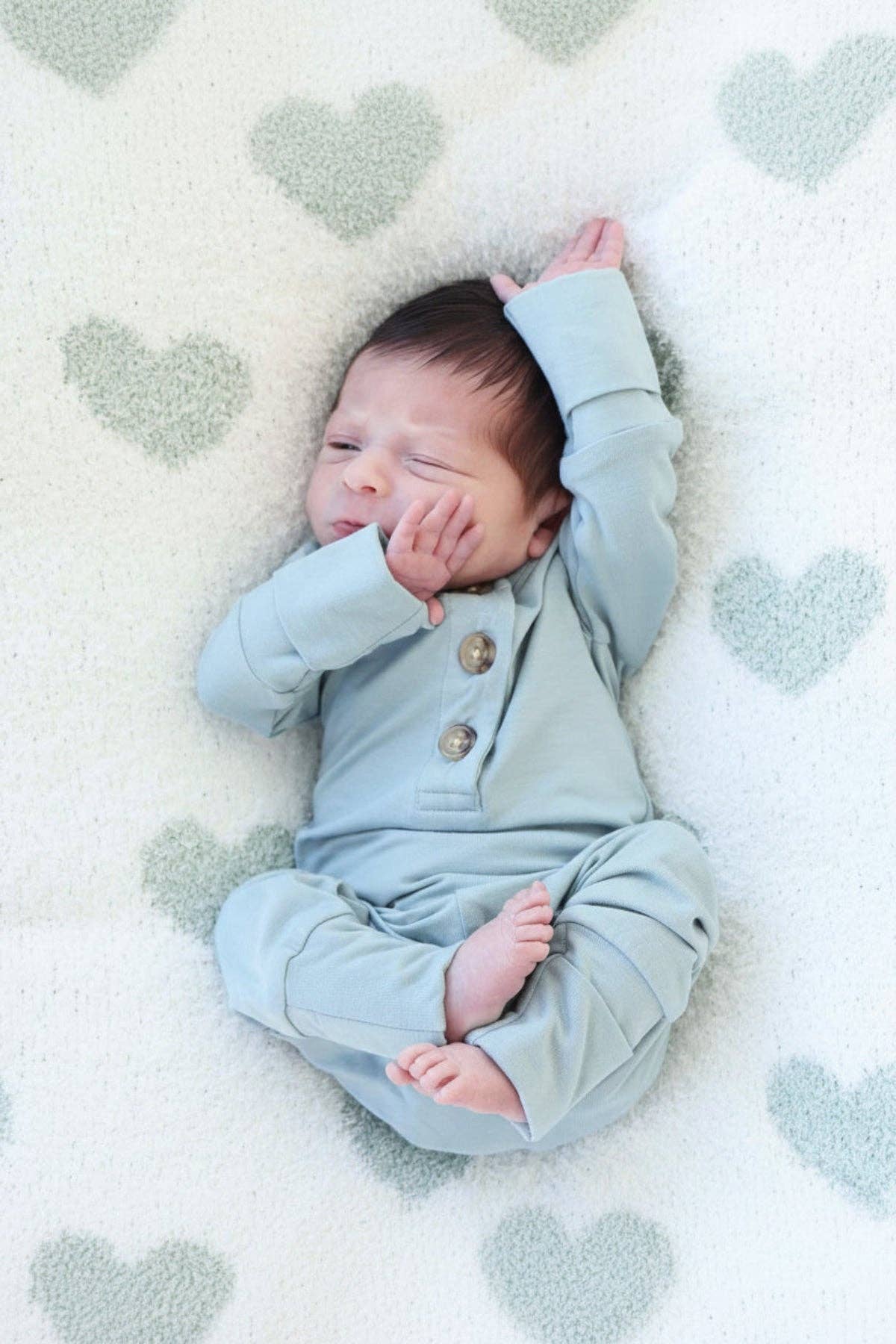 Two-Piece Bamboo Button Top & Bottom | Ocean: 6-12 months