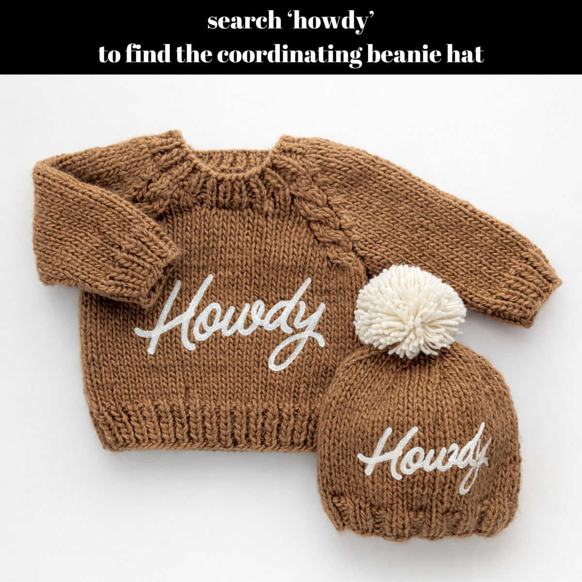 Howdy Sweater Pecan for Baby & Toddler: 6-12 Months