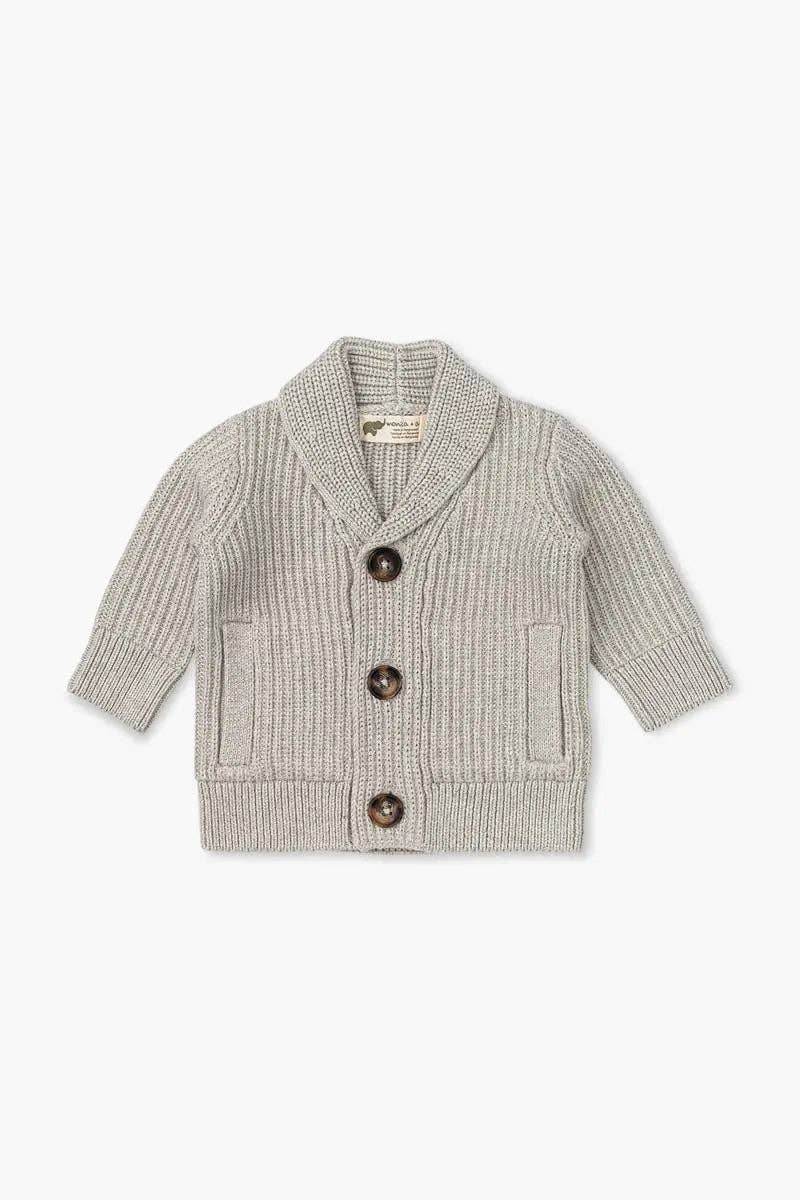 Collegiate Cardigan_Heather Grey: Unisex / Heather Grey / 6-9m