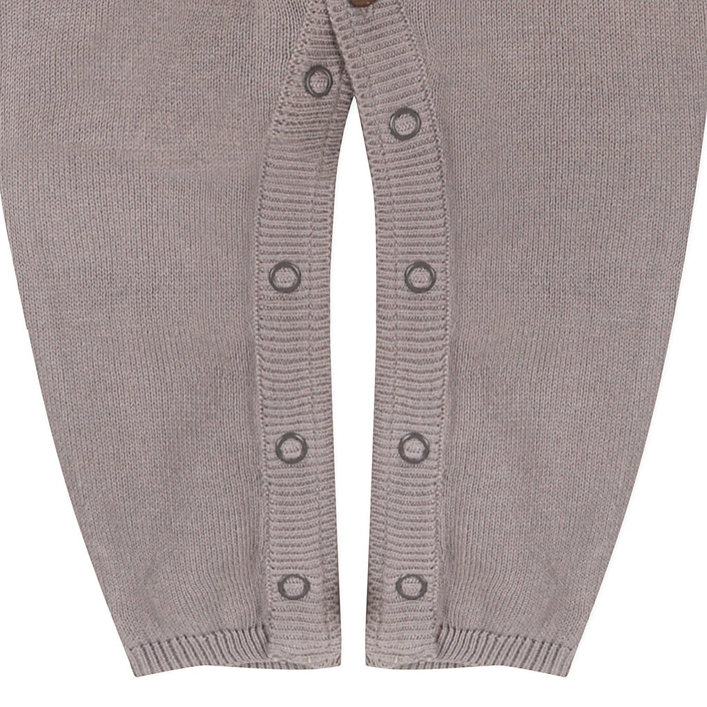 Milan Shawl Sweater Knit Baby Jumpsuit (Organic cotton): Blue / 18-24