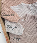 Baby Chunky Knit Braided Sweater | Pastels: Taupe / 6-12m