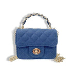 B1382 Sparkly Denim Quilted Purse (3 Colors): Black