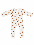 Teddy Bear / Organic Pointelle 2-Way Zip Romper: 0 - 3 mo.