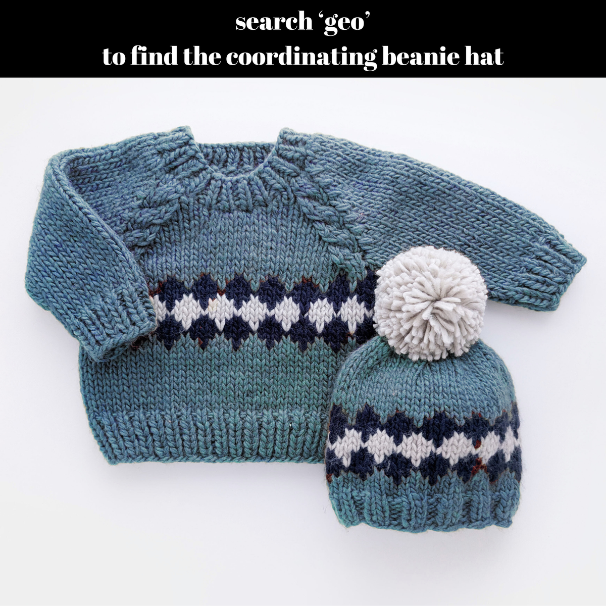 Geo Sweater Slate Blue for Baby & Toddler: 12-18 months