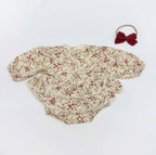Bella Floral Romper: 2pc set (romper+bow) / 18-24 months