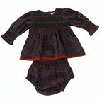 Poppy Smocked Cotton Printed Dress with Pockets — Cotton Girls Dress | Infant to Tween 0-13 Years: 9-12 months