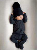 Charcoal Speckle / 2-Way Zip Footie: 0 - 3 mo.