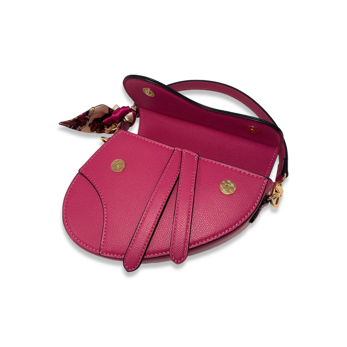 B1309 & B1342 Saddle Purse w/ Scarf (6 Colors): PINK / B1342 - BIG