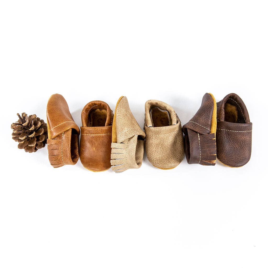 Saddle, Latte, Sable MOCCS Shoes Baby and Toddler: Saddle (mid-brown) / 3   (9m)4.75"