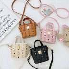 Mini Girls' Bucket Bag with Unique Animal Print: Brown