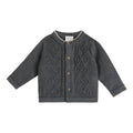 Charles Classic Cable Knit Baby Cardigan (Organic Cotton): Charcoal / 18-24M