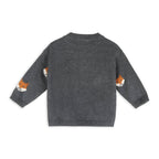 Fox Jacquard Knit Baby Pullover (Organic Cotton): Charcoal / 12-18M