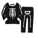 Glow in the Dark Pajama Set Halloween Skeleton White: White / M(3T)