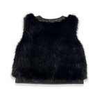 17119 Leather Trimmed Faux Fur Vest PINK / 3T