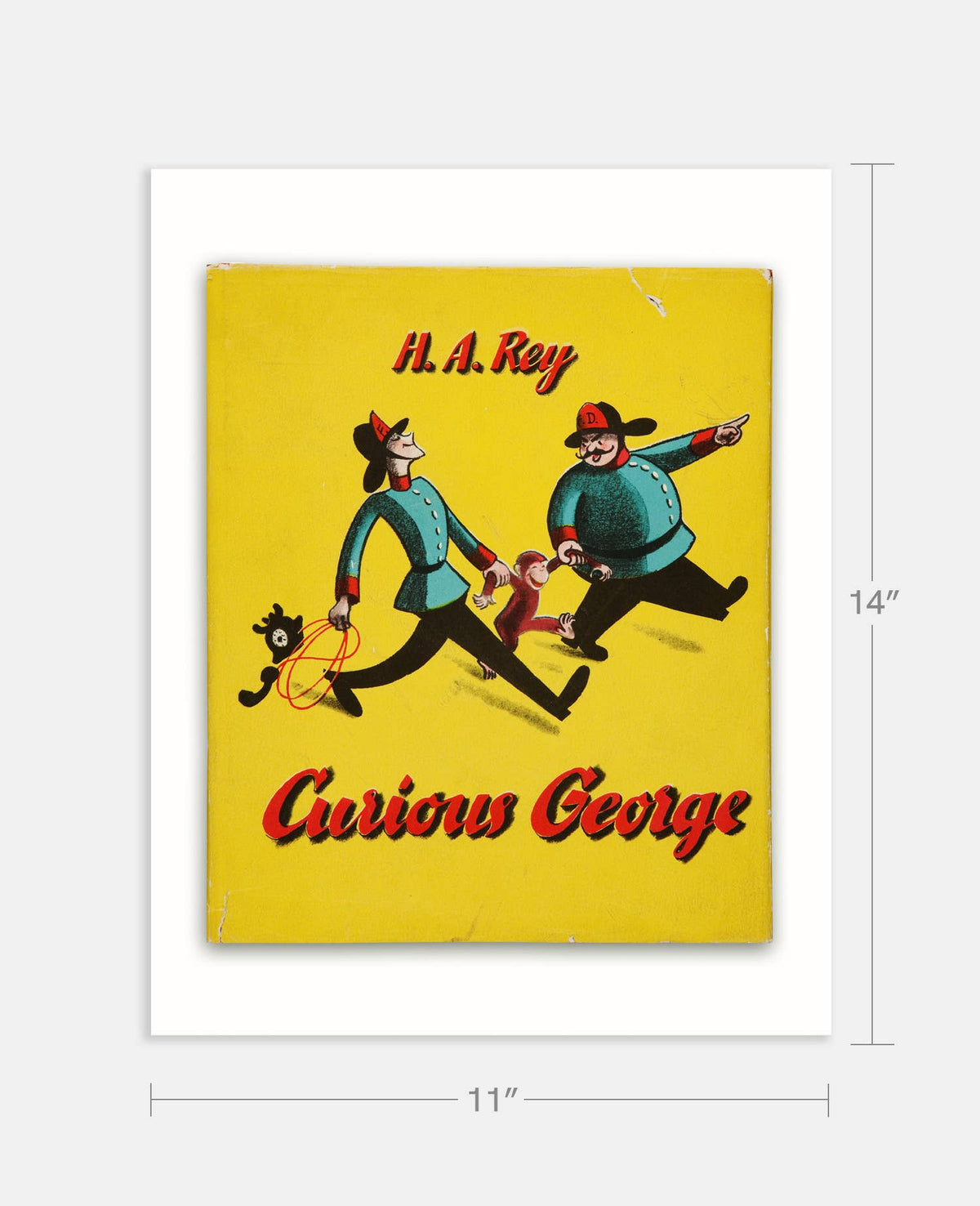 Curious George by H.A Rey Book Cover Print: Maple Frame / 11×14"