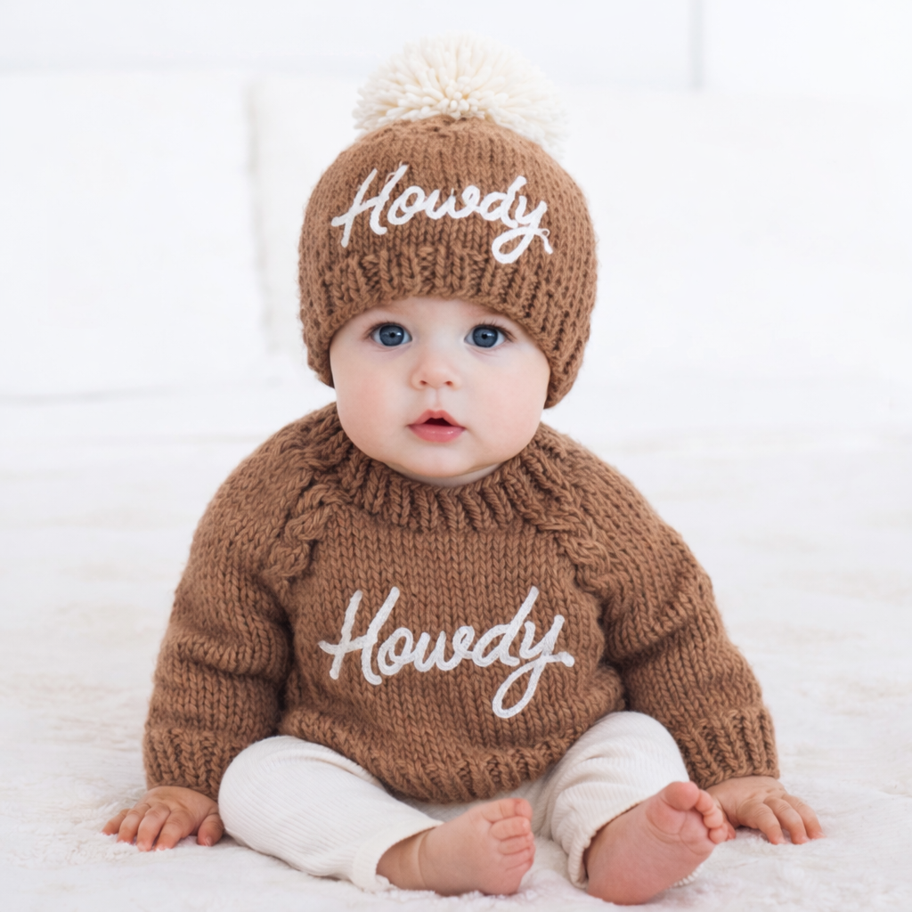 Howdy Sweater Pecan for Baby & Toddler: 6-12 Months
