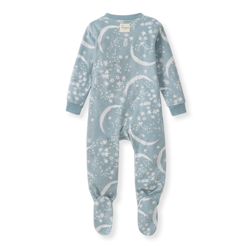 Celestial Moon polarbee™ Repreve® Fleece Pajamas - Mountain Blue: 0-3M