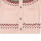 Lily Floral Fair Isle Knit Baby Cardigan (Organic Cotton): Sweet Pink / 6-12M