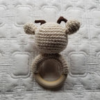 Hand Crochet Khaki Deer Baby Rattle