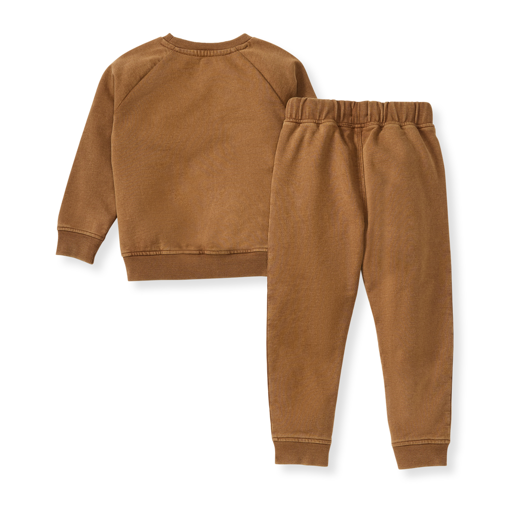 Acid Wash Football Toddler Sweatshirt Set: Hunter / 4 Toddler