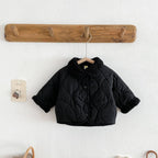 Quilted Baby Jacket with Cozy Collar: Black / 18M