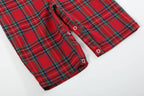 Red and Green Christmas Plaid Smocked Overalls: 18-24M