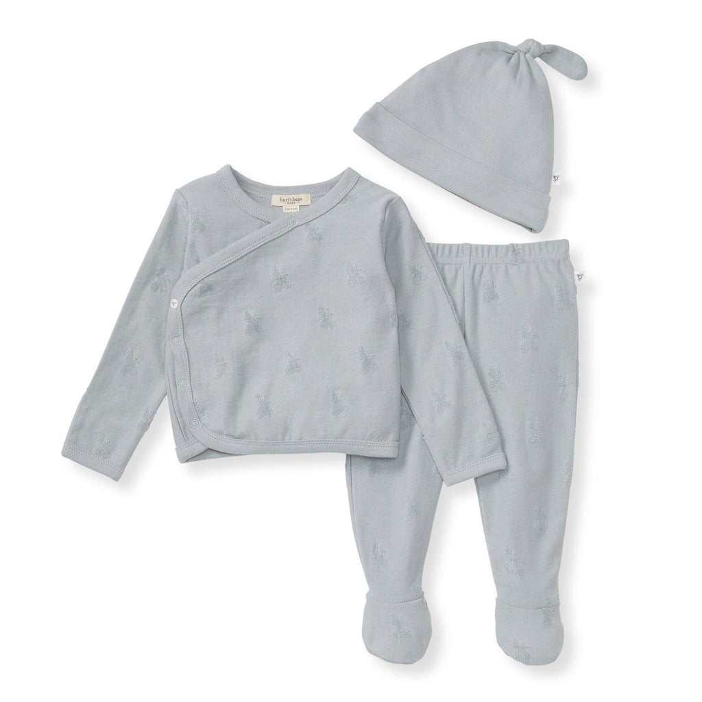 Organic Raised Terry Bee Take Me Home 3 Piece Set - Quarry: Quarry / 0-3 Months