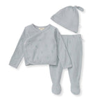 Organic Raised Terry Bee Take Me Home 3 Piece Set - Quarry: Quarry / 3-6 Months