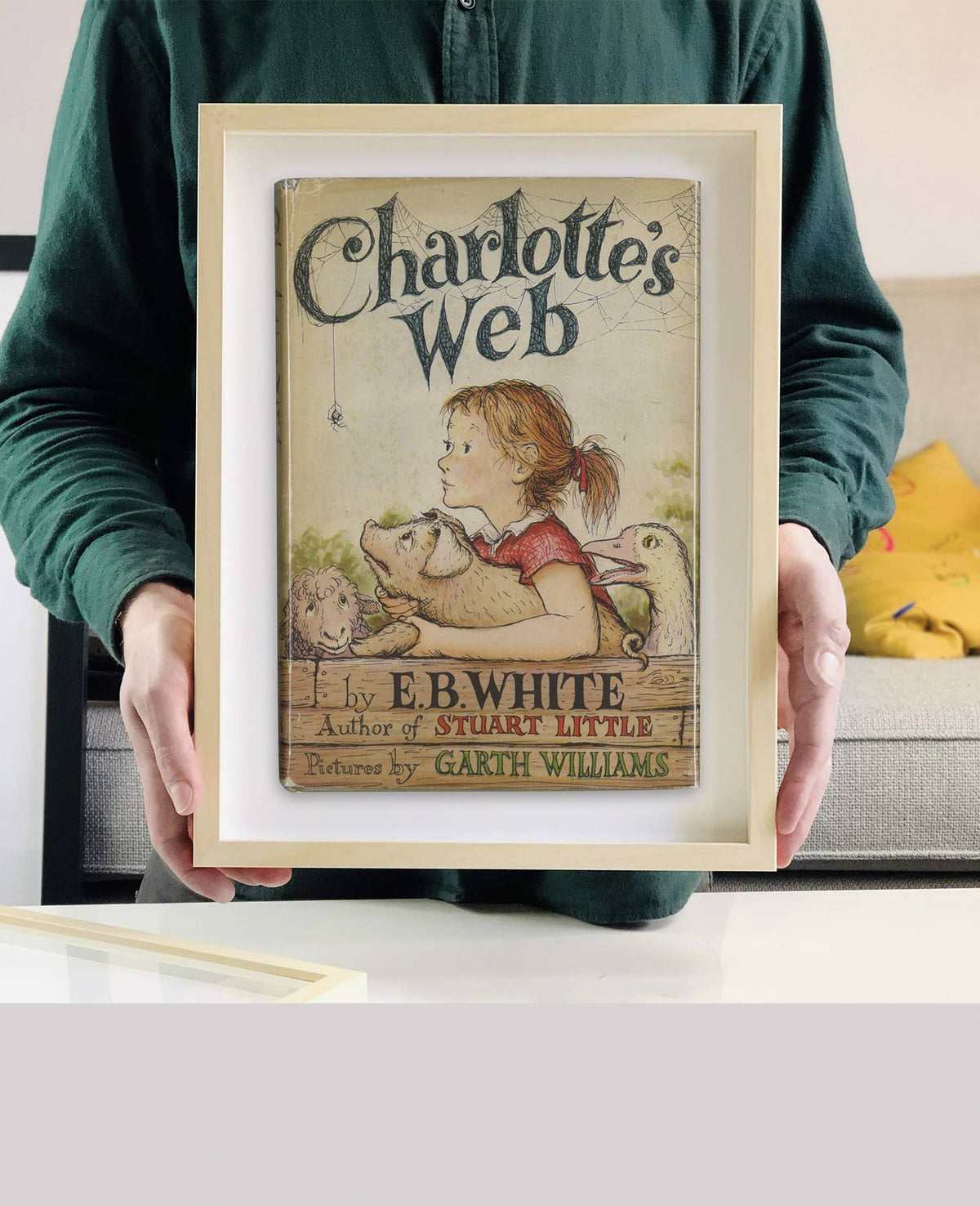 Charlotte's Web by E.B. White Book Cover Print: Maple Frame / 11×14"