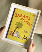 Babar's Picnic by Laurent de Brunhoff Book Cover Print: Maple Frame / 11×14"