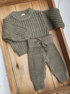 Chunky Braided PANTS: Cream/light rice / 4T