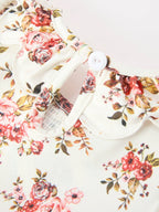 Fall Garden Girls Dress Smocked Petal Collar Bow: 5