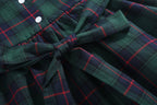 Blue, Green Red Plaid Smocked Collared Dress: 18-24M