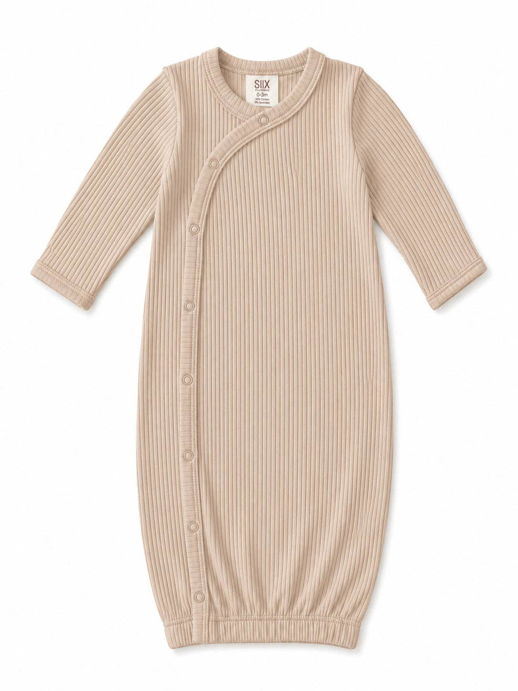 Tan / Ribbed Gown: 0 - 3 mo.